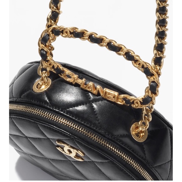 Chanel Caviar Quilted Round Handle with Care Vanity with Chain Black - Picture 4 of 7